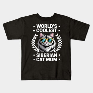 World's Coolest Cat Mom Mama - Women Siberian Cat Kids T-Shirt